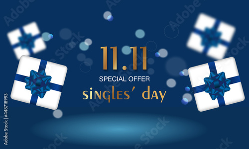 Singles Day Sale Day Holiday Banner - November 11 Chinese Shopping Day Sale - 11.11. photo