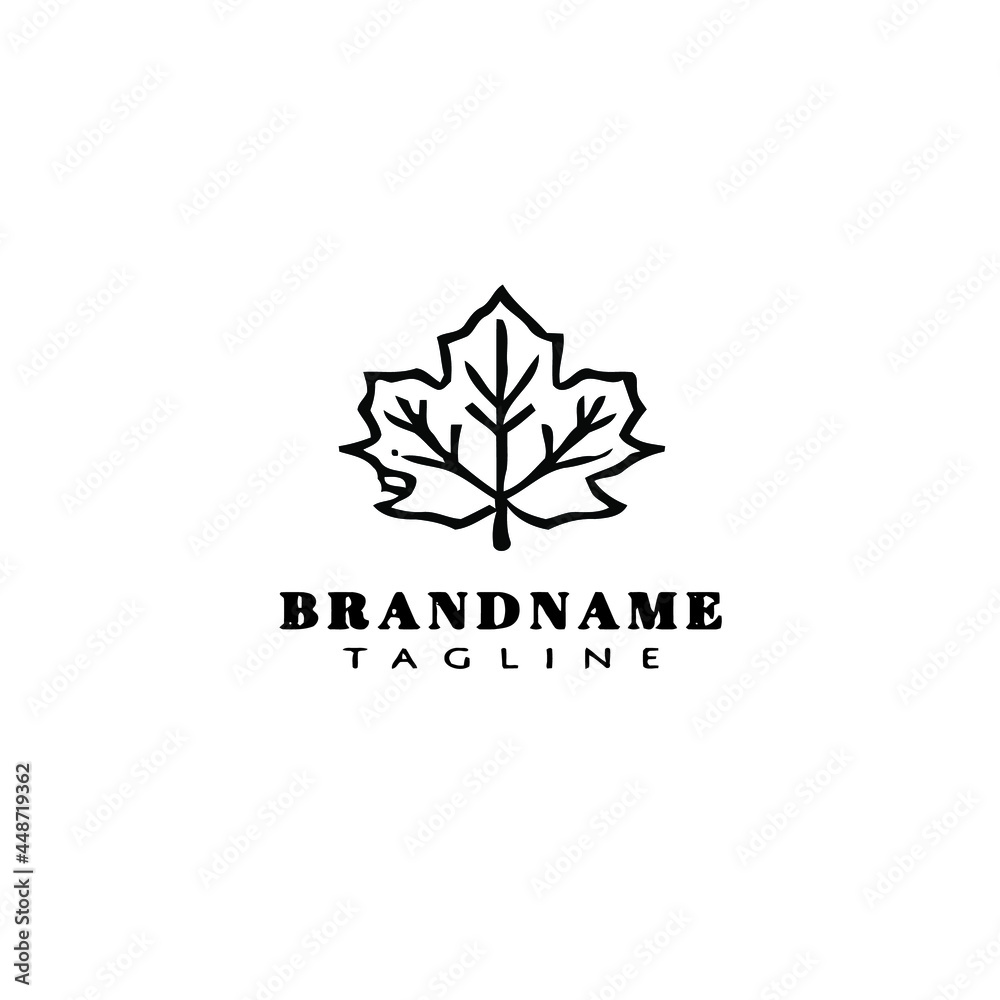Obraz premium cute leaf logo cartoon flat icon design vector illustration