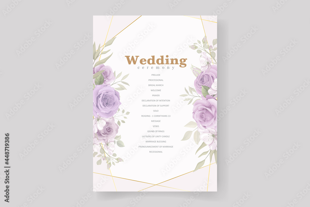 Soft floral and leaves wedding invitation card design Soft floral and leaves wedding invitation card design