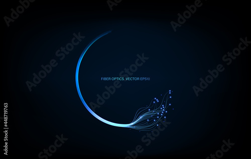 Connection line on networking telecommunication,Fiber optics lights abstract background photo