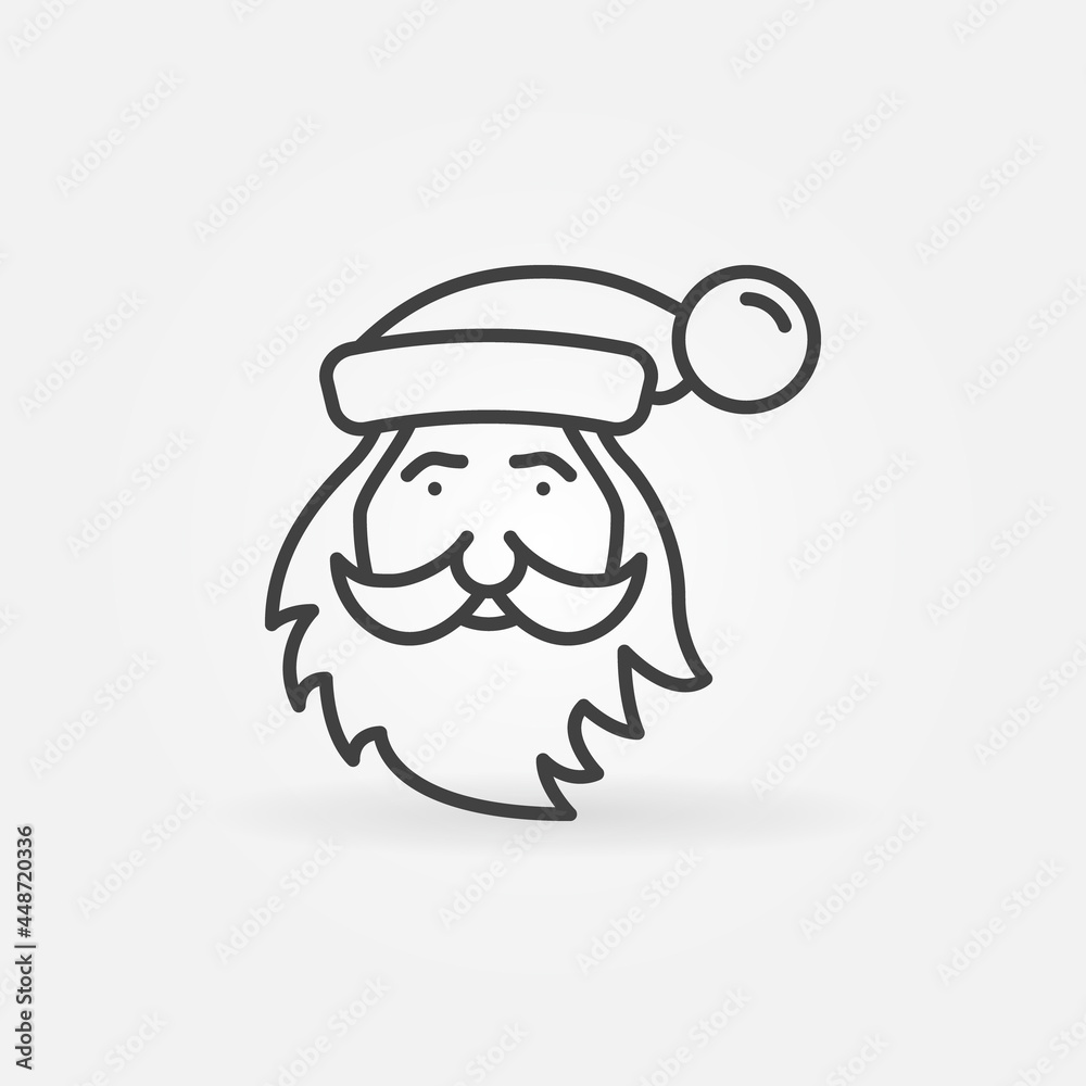Santa Claus Face linear vector Merry Christmas concept icon