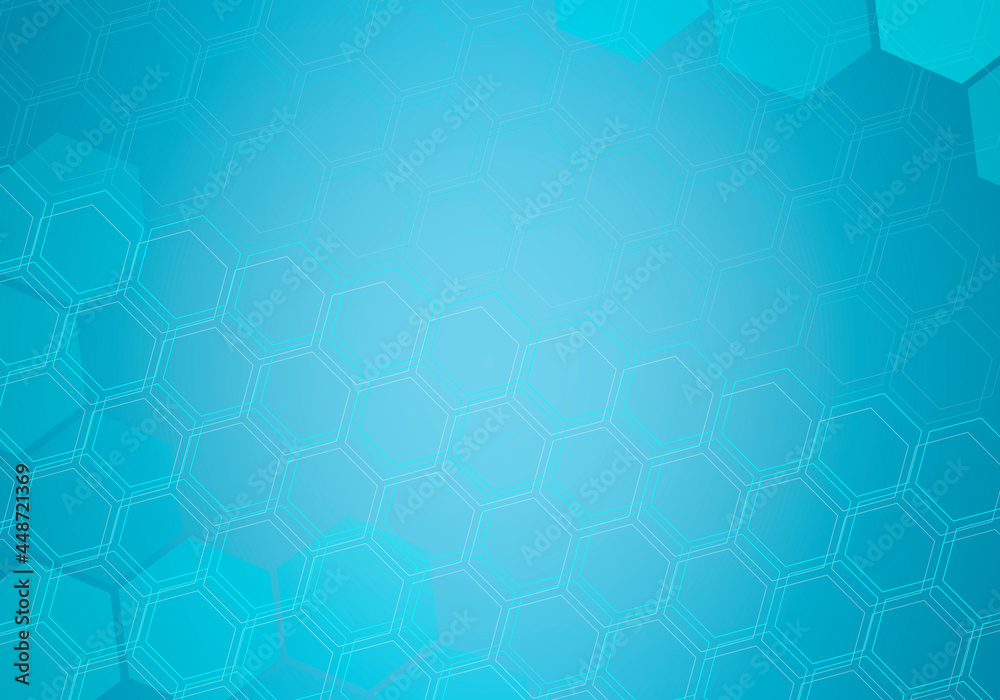 Abstract blue medical background. Geometric abstract background with hexagons. Medicine, science and technology vector illustration