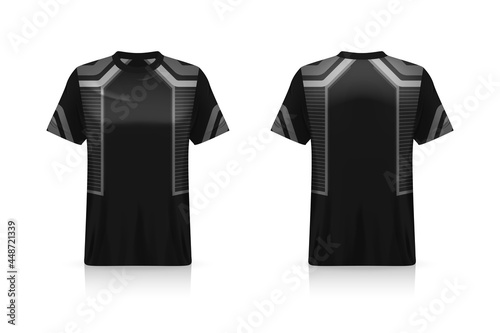 Specification Soccer Sport mockup , Esports Gaming T Shirt Jersey template. mock up uniform . Vector Illustration design