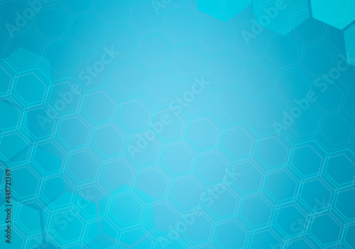 Abstract blue medical background. Geometric abstract background with hexagons. Medicine, science and technology vector illustration