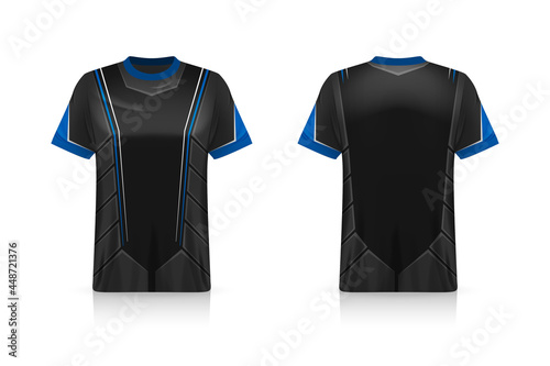Specification Soccer Sport mockup , Esports Gaming T Shirt Jersey template. mock up uniform . Vector Illustration design