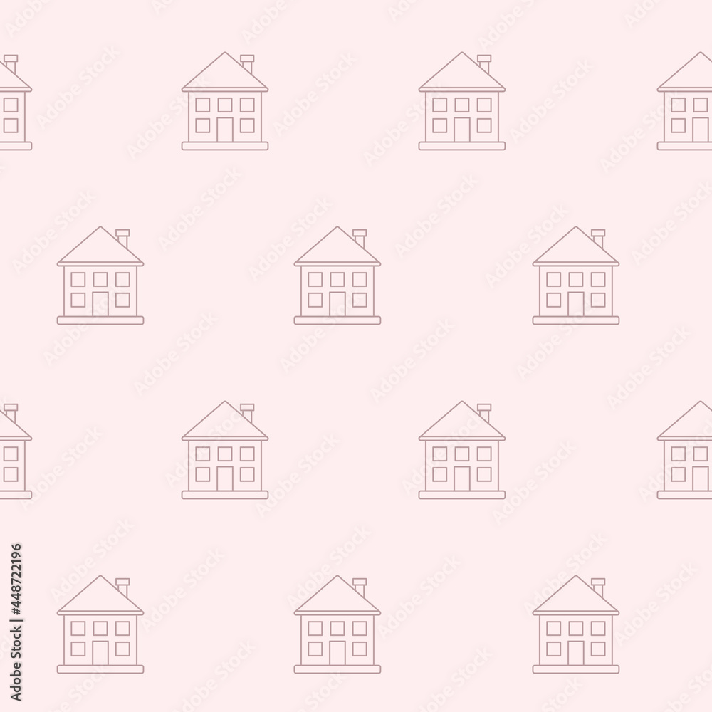Fototapeta premium Wrapping paper - Seamless pattern of house symbols for vector graphic design