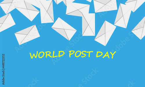 Many letters for the world post day, vector art illustration.