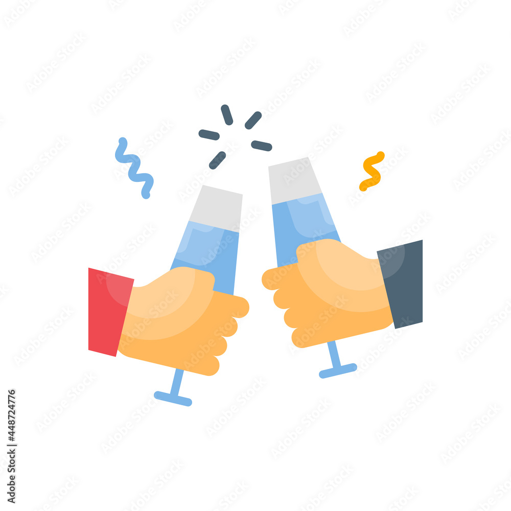Champagne vector flat icon style illustration. EPS 10 File