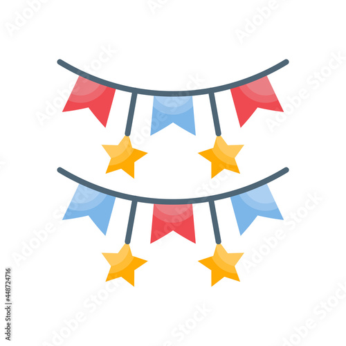 Paper garland vector flat icon style illustration. EPS 10 File photo
