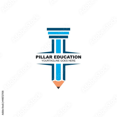 pencil pillar vector illustration icon of education design template
