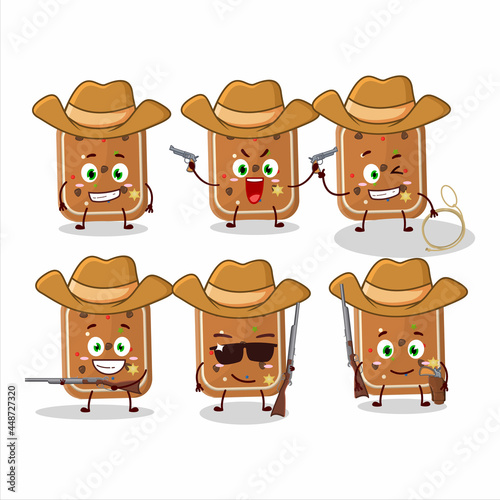 Cool cowboy gingerbread cartoon character with a cute hat