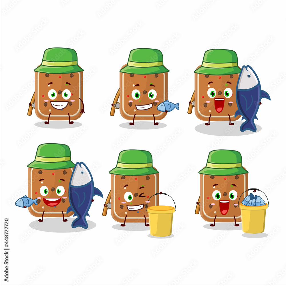 A fisherman gingerbread cartoon picture catch a big fish A fisherman gingerbread cartoon picture catch a big fish