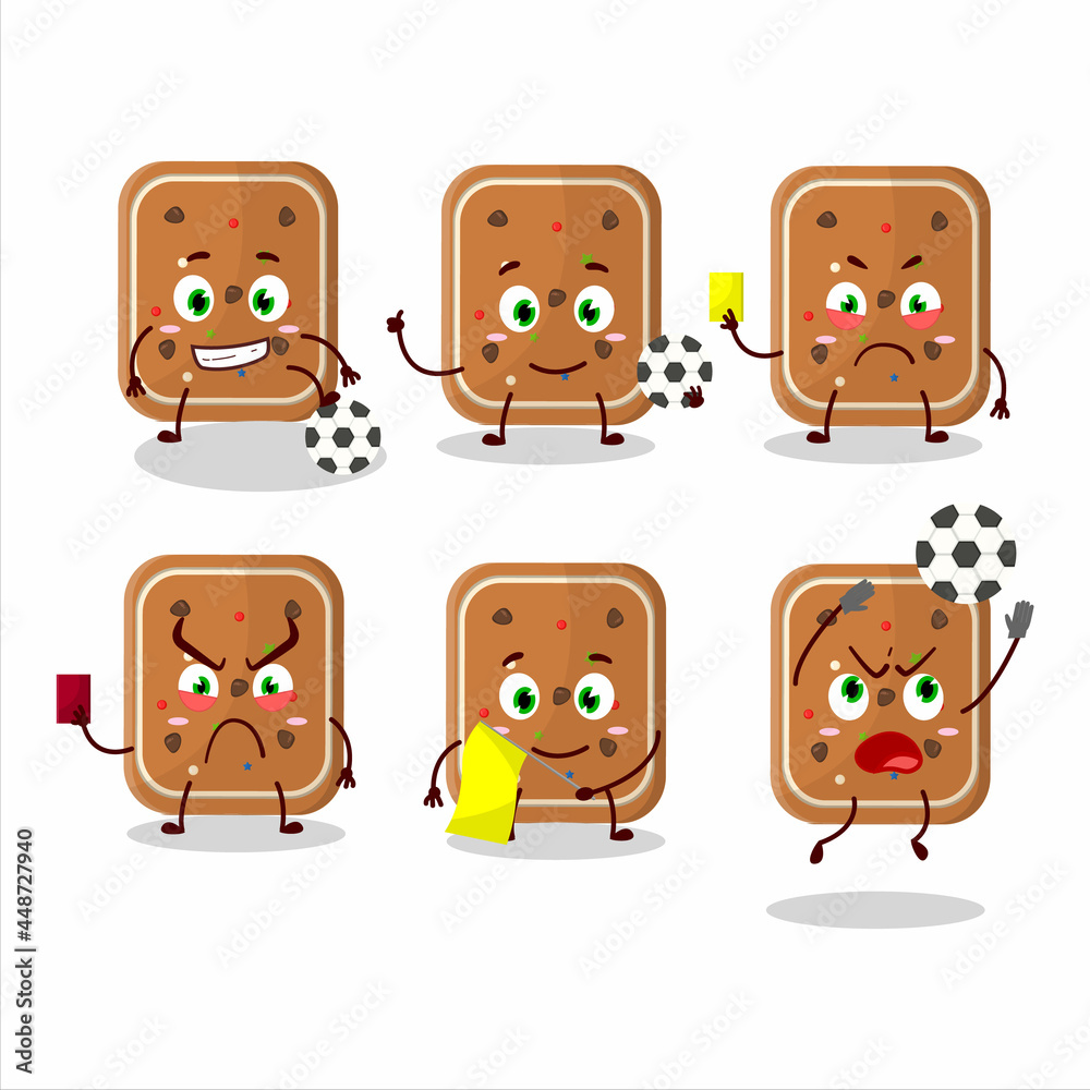Gingerbread cartoon character working as a Football referee Gingerbread cartoon character working as a Football referee