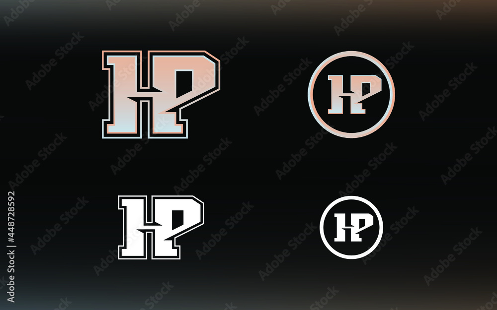 Initials HP logo with a bright color is suitable for E sports teams and others
