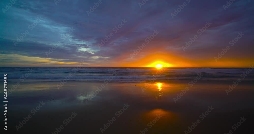 Nature video Scene of The view from the drone on the Andaman sea, the beautiful sunset sky over sea and natural.