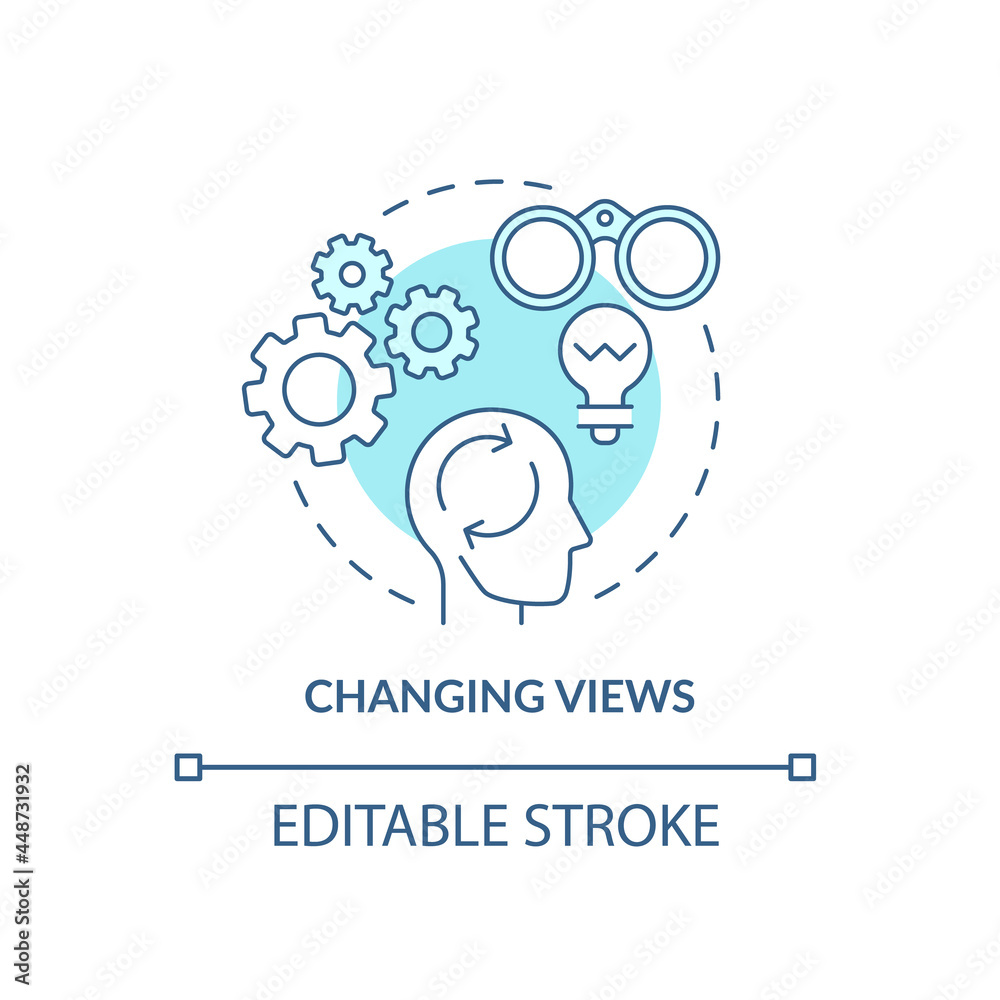 Individual way of thinking concept icon. Completing formal education. Self-awareness and mind formation abstract idea thin line illustration. Vector isolated outline color drawing. Editable stroke