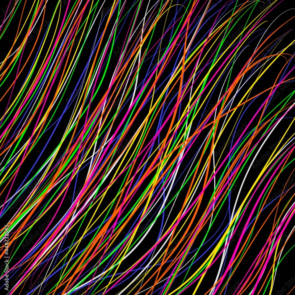 colorful lines on a black background Pattern