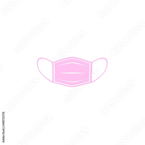 Air pollution face pink mask isolated on white background, woman wearing medical virus mask, coronavirus