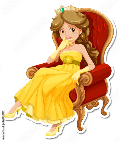 Beautiful princess cartoon character sticker