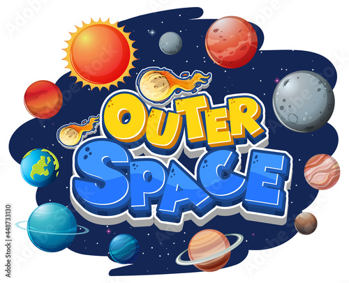 Outer Space logo with many planets