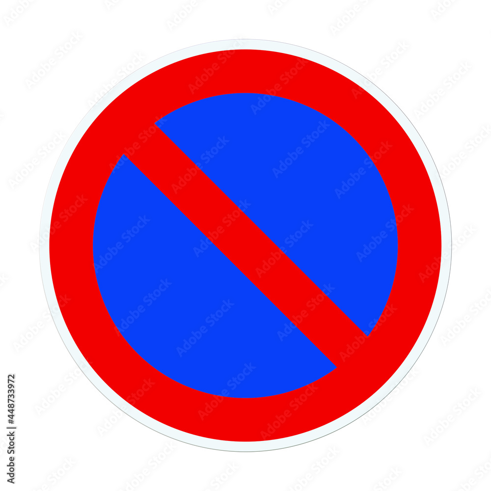 Verkehrsschild eingeschränktes Halteverbot, Illustration vor weißem Hintergrund Verkehrsschild eingeschränktes Halteverbot, Illustration vor weißem Hintergrund