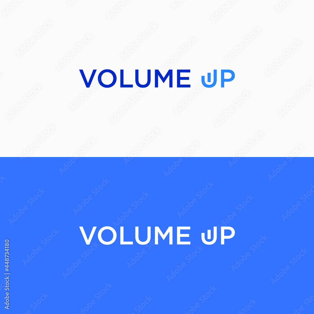 Modern Volume Up Typography Logo design inspiration