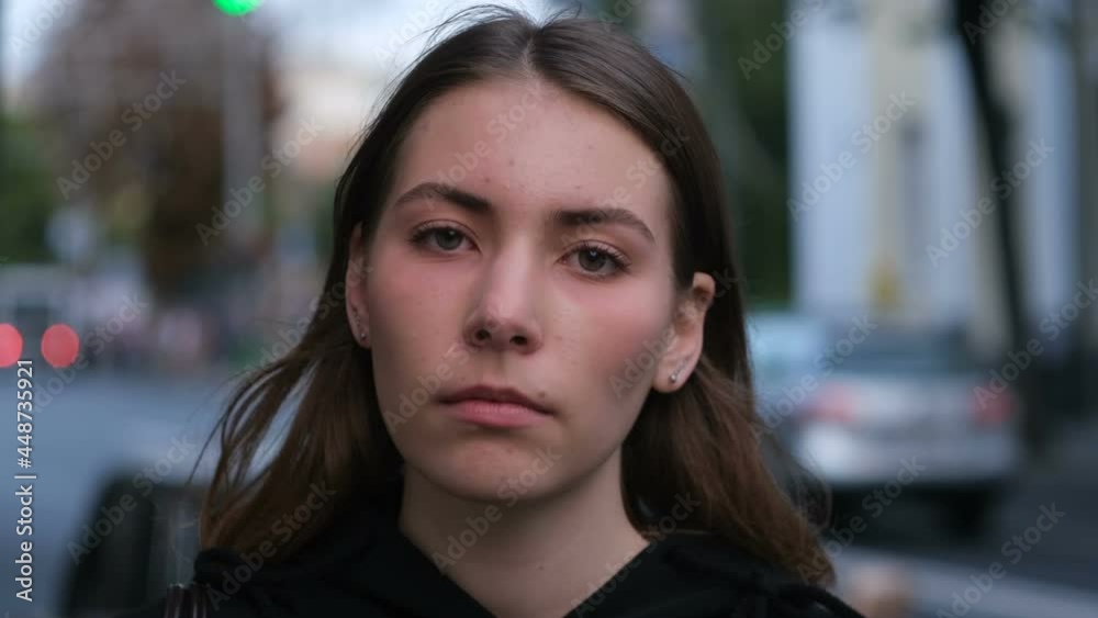 Woman crying on street, breakup loss of close person, mental disorder Woman crying on street, breakup loss of close person, mental disorder