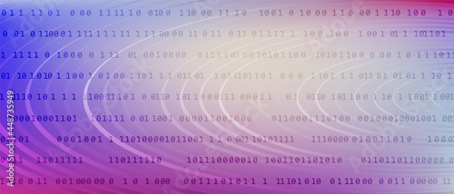 0 1 matrix digits big data tech vector background with fluid gra