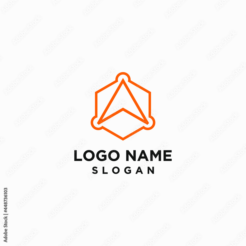 Fototapeta premium Logo - technology, tech, arrow icon and symbol
