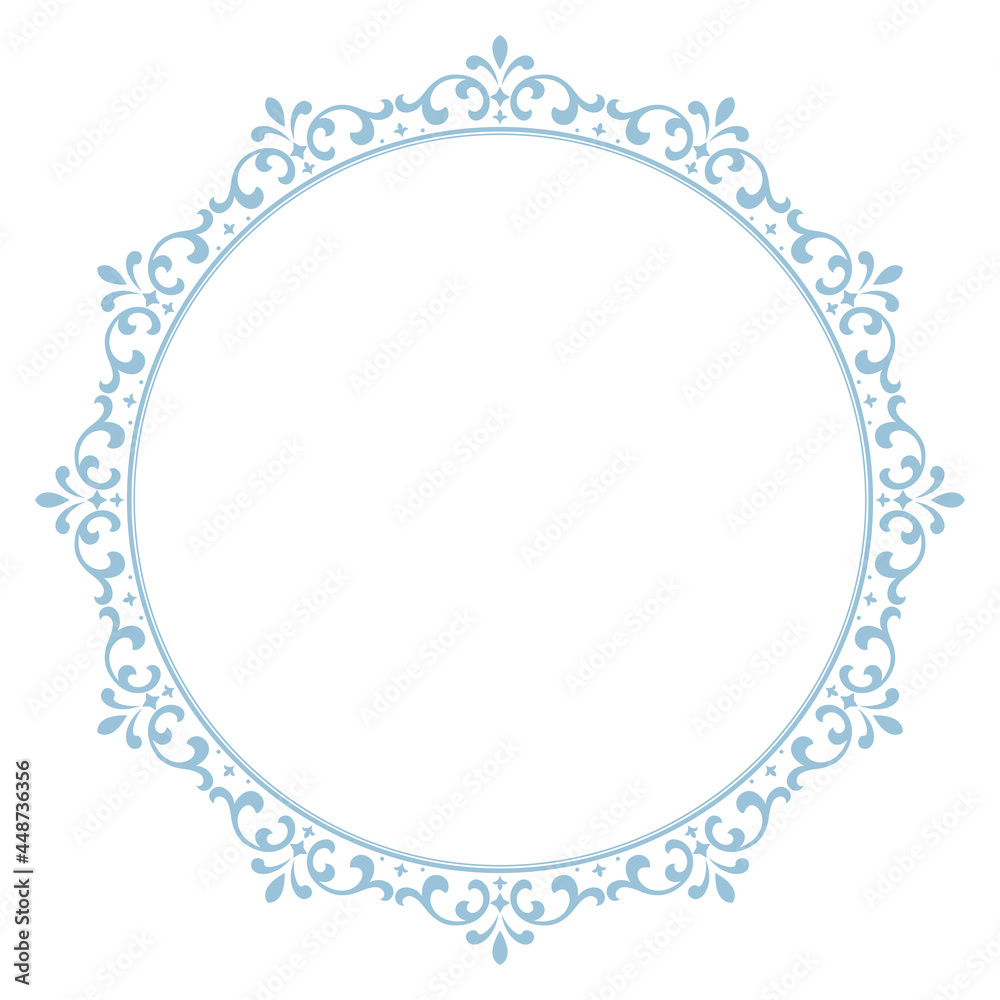 Decorative frame Elegant vector element for design in Eastern style, place for text. Floral blue and white border. Lace illustration for invitations and greeting cards Decorative frame Elegant vector element for design in Eastern style, place for text. Floral blue and white border. Lace illustration for invitations and greeting cards