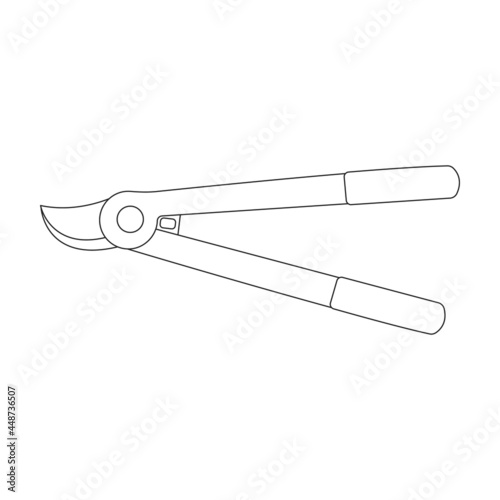 Garden scissors vector icon.Outline vector icon isolated on white background garden scissors.