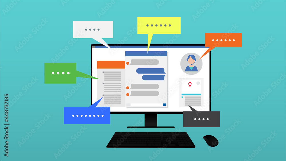 Live chat on website decktop computer