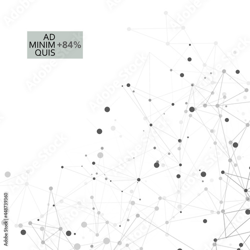 Triangle vector structure illustration. Global geometric design element. Abstract polygonal with connecting dots and lines