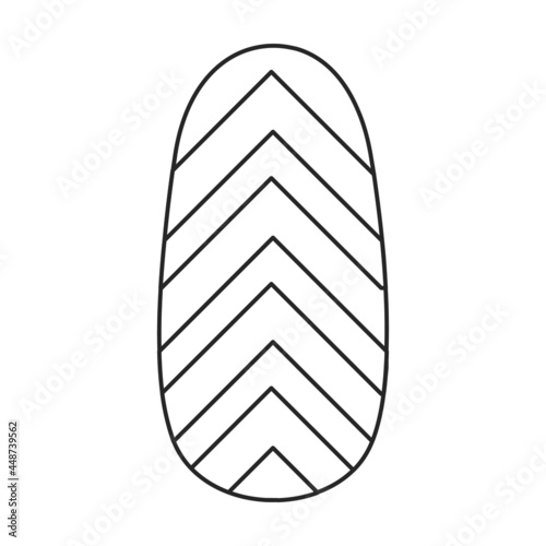Nail of manicure vector icon.Outline vector icon isolated on white background nail of manicure.