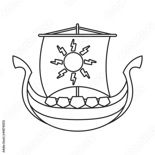Ship viking vector icon.Outline vector icon isolated on white background ship viking.