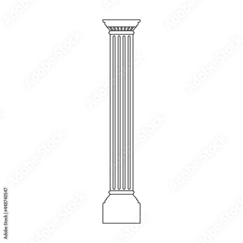 Column pillar vector icon. Outline vector icon isolated on white background column pillar.