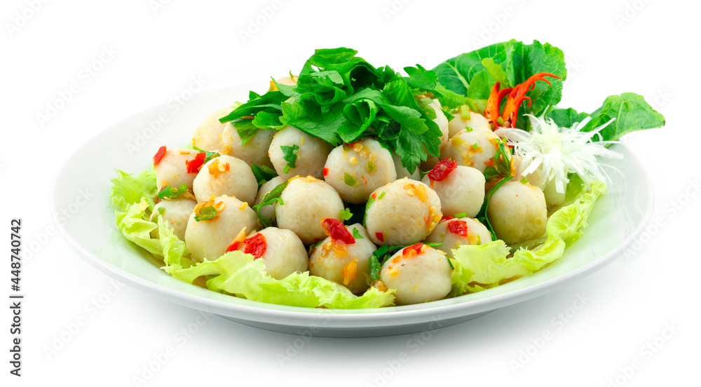 Fish Balls Spicy Salad Thai food Style