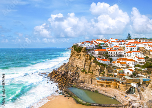 Luxury landscape of the city of Azenhas do Mar on the coast of Portugal.
 photo