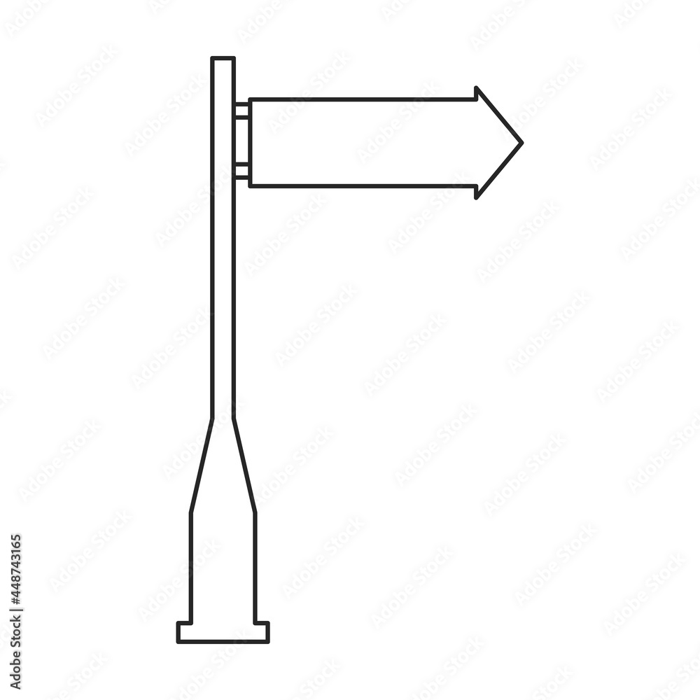 Obraz premium Road sign vector icon.Outline vector icon road sign isolated on white background .