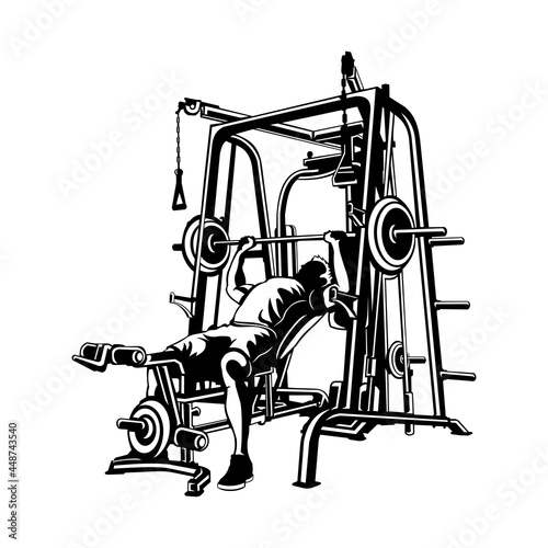 fitness exercise machine vector design isolated on white background