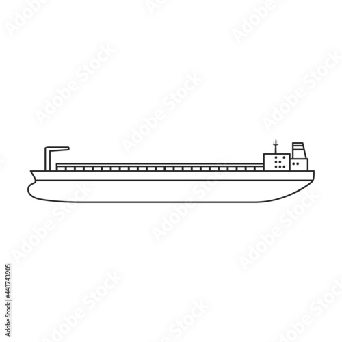 Barge vector icon.Outline vector icon isolated on white background barge.