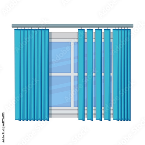 Window blind vector cartoon icon. Vector illustration jalousie house on white background. Isolated cartoon illustration icon of window blind .