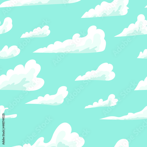 Drawn Clouds Sky On A Windy Day Seamless Ornament