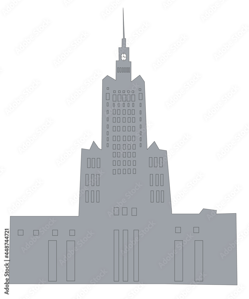 Pałac kultury Warszawa  - obrazy, fototapety, plakaty 