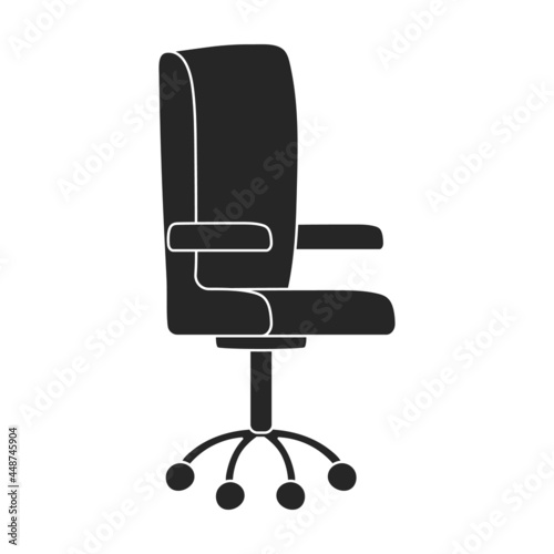 Chair office vector black icon. Vector illustration armchair office on white background. Isolated black illustration icon of chair office.