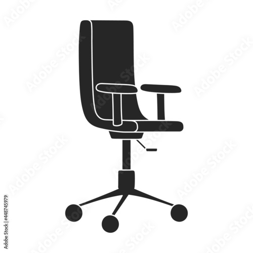 Chair office vector black icon. Vector illustration armchair office on white background. Isolated black illustration icon of chair office.