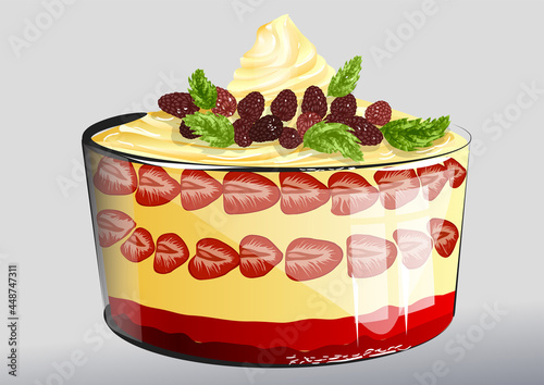 trifle with strawberry