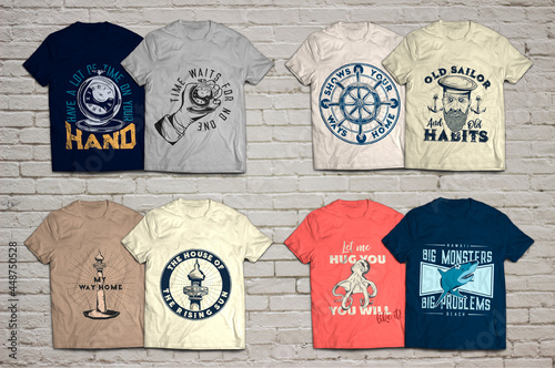 Marine t-shirt desings BUNDLE photo