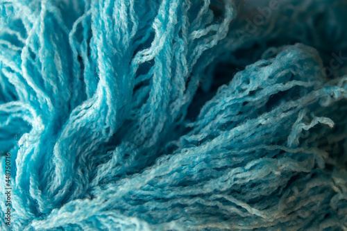 closeup blue threads background texture