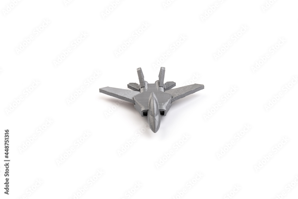 Model plane, airliner, airplane created on a 3d printer, on white background. transportation concept Model plane, airliner, airplane created on a 3d printer, on white background. transportation concept